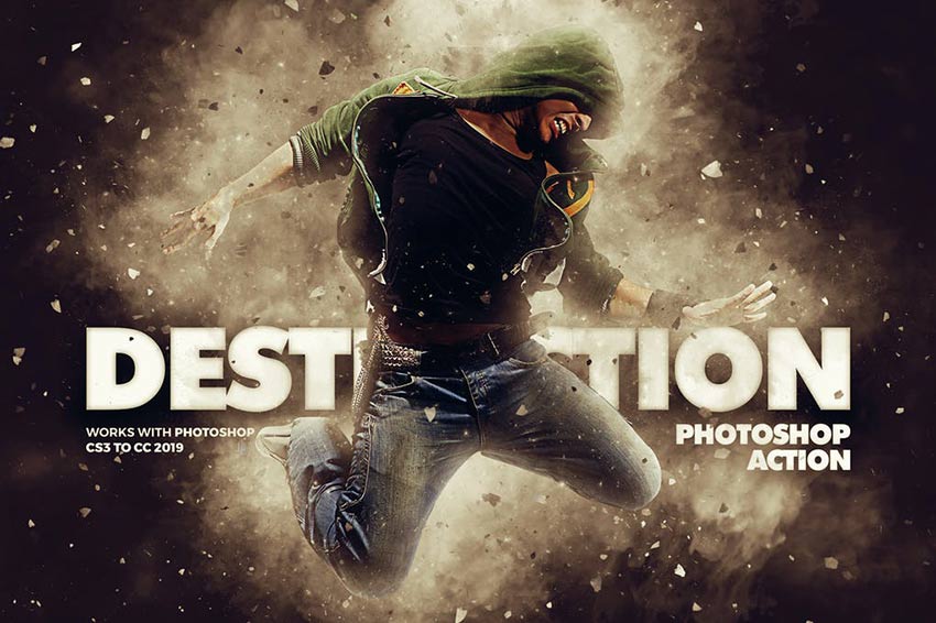 Destruction Photoshop Action - Explosion Effect